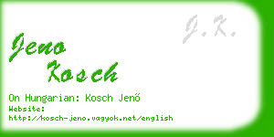 jeno kosch business card